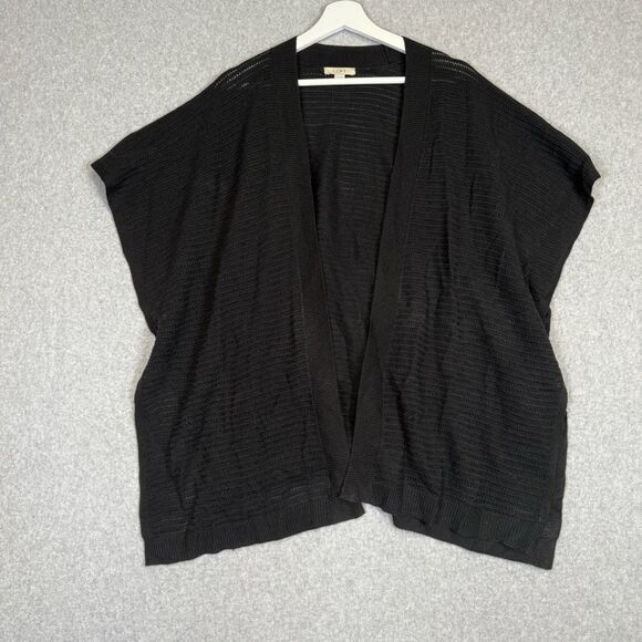 Loft Women's Size XS/S Black Oversized Fit Knit Sleeveless Cardigan Sweater - Picture 1 of 4